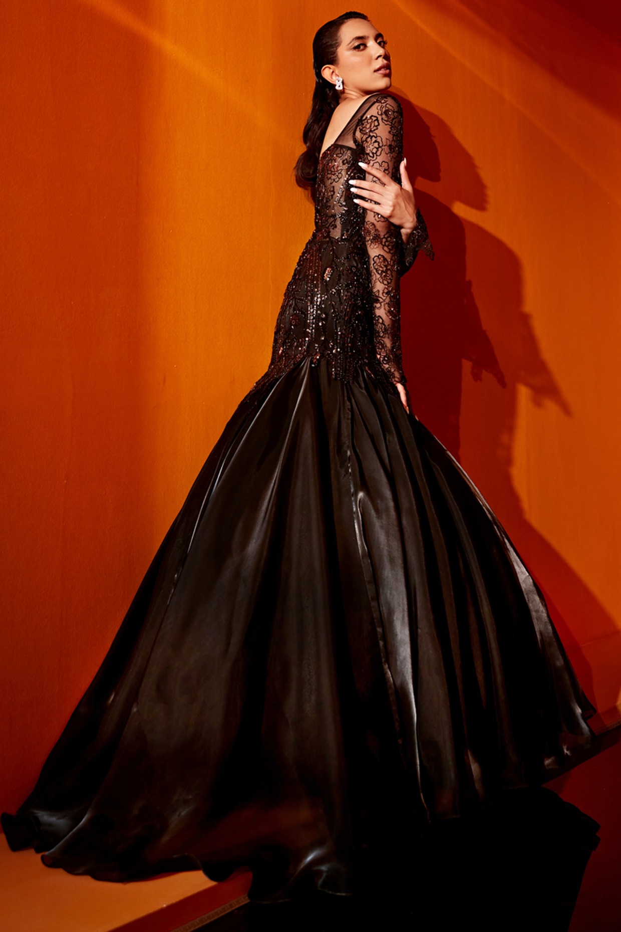 ANTIQUE Victorian Edwardian Black Net Lace Mourning Dress 2 Pc Dress | eBay